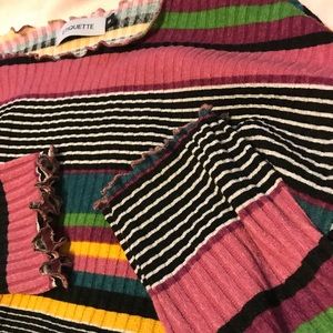 Brand new colorful long sleeve crop top